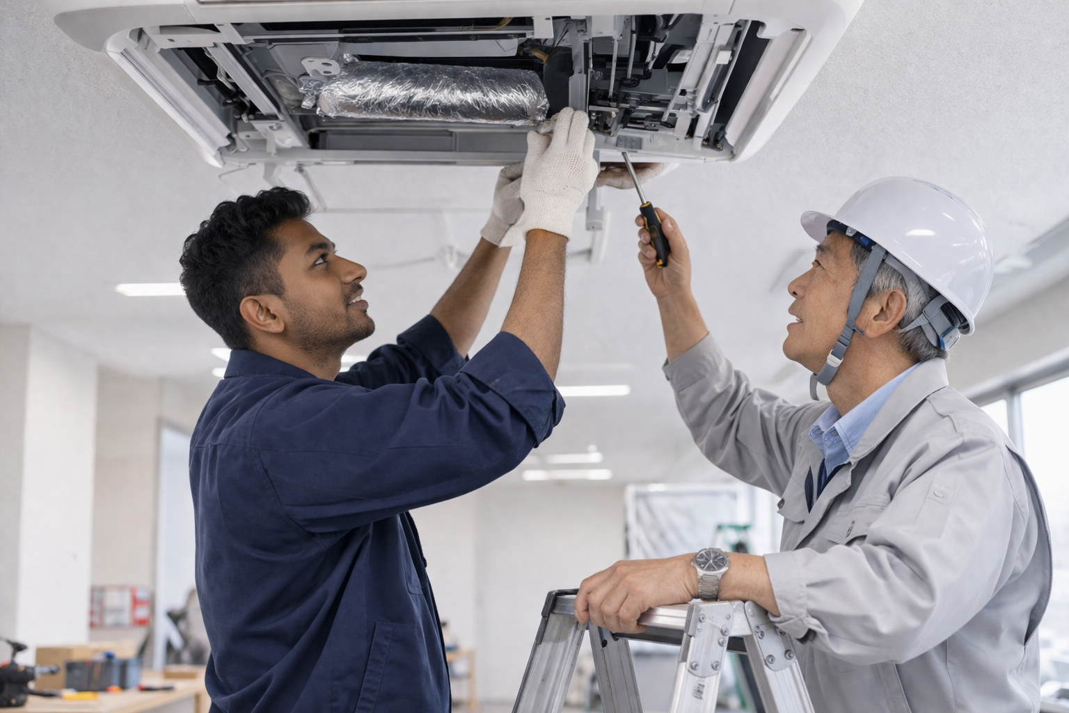 スリランカ人空調工事スタッフ